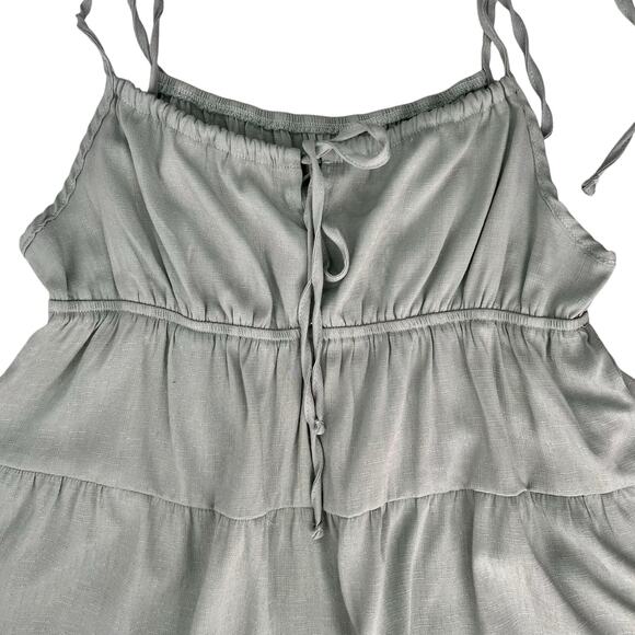 Spaghetti Strap Babydoll Cami Top Womens L Sage Green Spring Peplum Fairycore - Picture 7 of 16